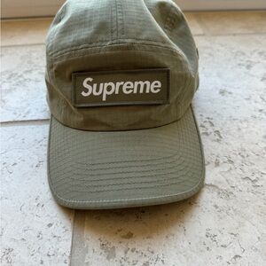 Supreme Khaki Green Logo Cap